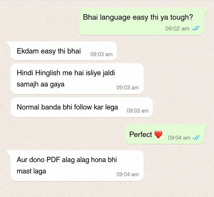 Customer WhatsApp review screenshot 4