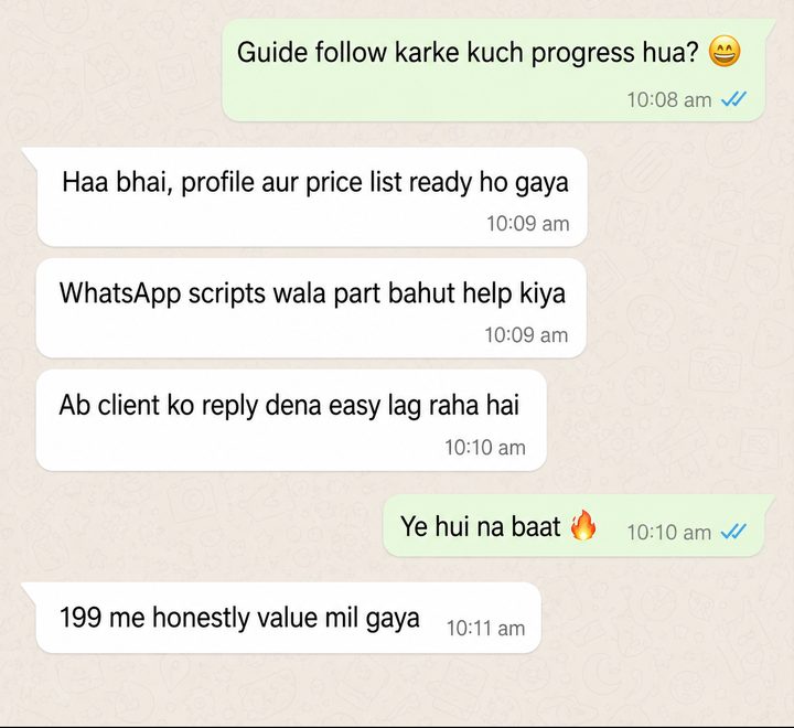 Customer WhatsApp review screenshot 8