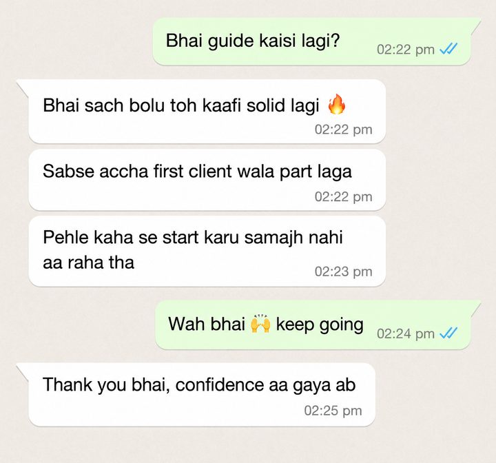 Customer WhatsApp review screenshot 2